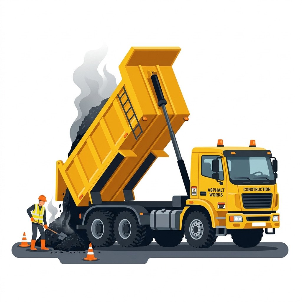 1 Ton of Asphalt Dump Truck