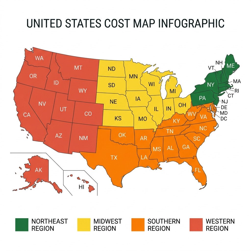 U.S. Asphalt Cost by Region Map