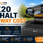 20x20 asphalt driveway cost guide showing 400 sq ft driveway and average installation cost
