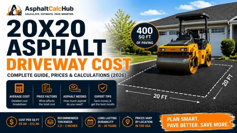 20×20 Asphalt Driveway Cost (2026): Average Price Guide