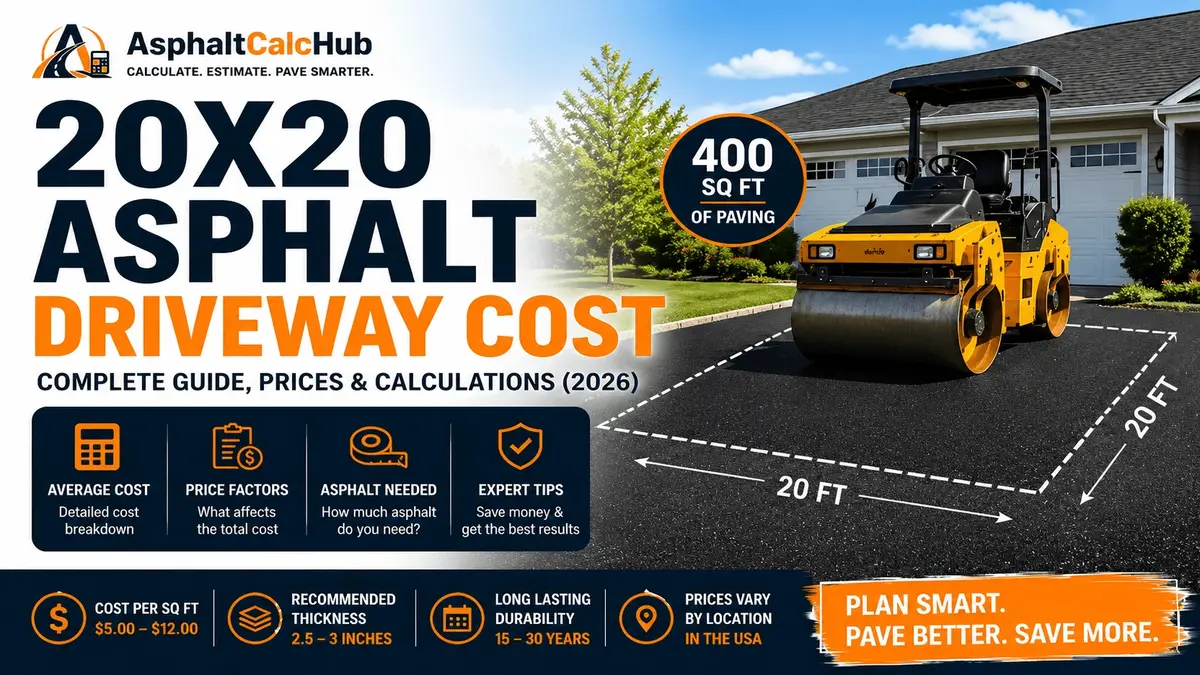 20×20 Asphalt Driveway Cost (2026): Average Price Guide