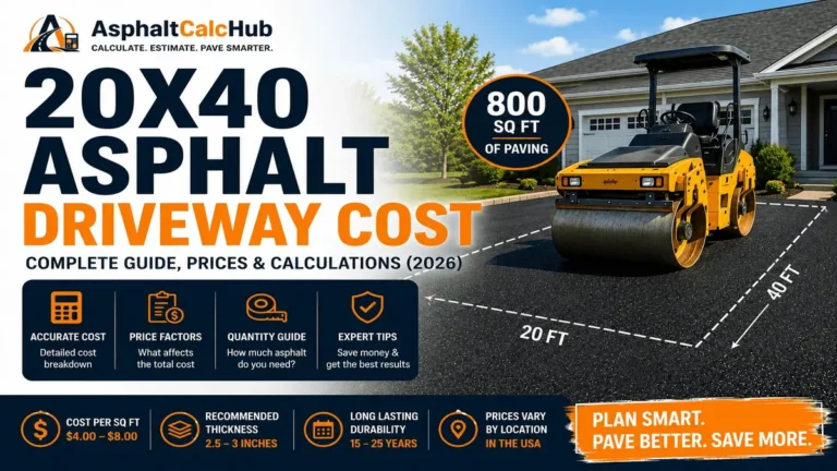 20×40 Asphalt Driveway Cost (2026): Complete Price Guide
