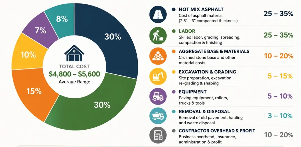 20x40 asphalt driveway cost