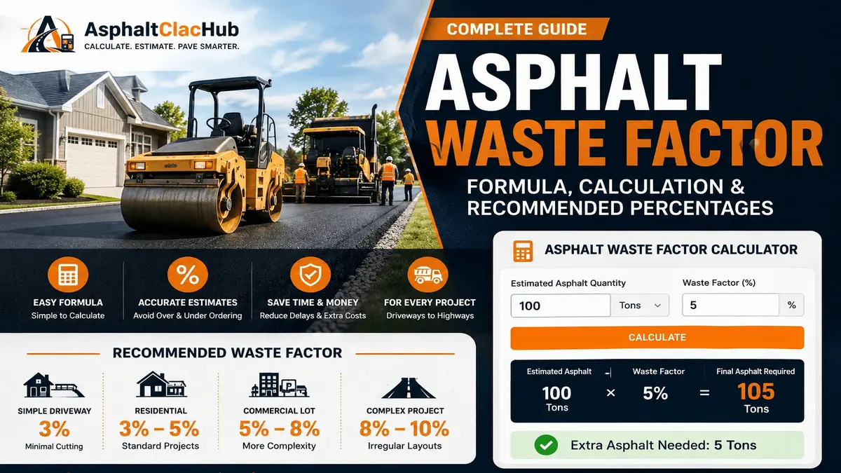 Asphalt Waste Factor: Formula & Recommended Percentages